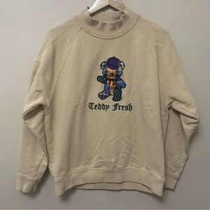 Teddy Fresh Patchwork Plaid Teddy Bear Mockneck Sweatshirt